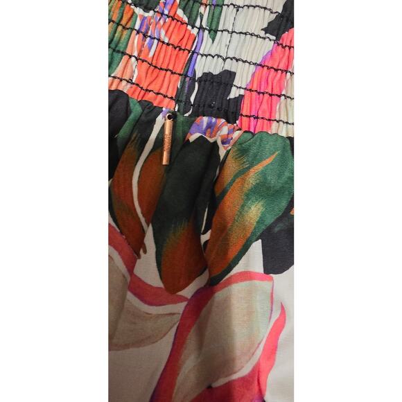 MISA Los Angeles Ruffle Floral High Low Skirt Stretch Cotton Size S - Picture 3 of 5